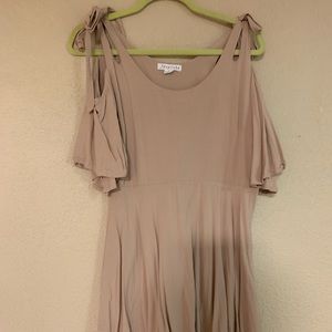 Pink cold shoulder dress